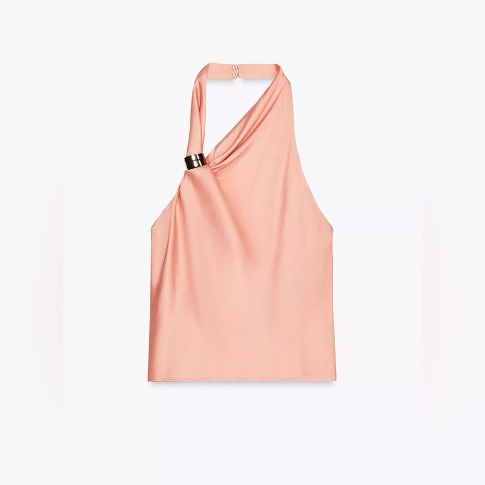🔥🔥Zara satin halter top with Gold Appliqué - Picture 4 of 6